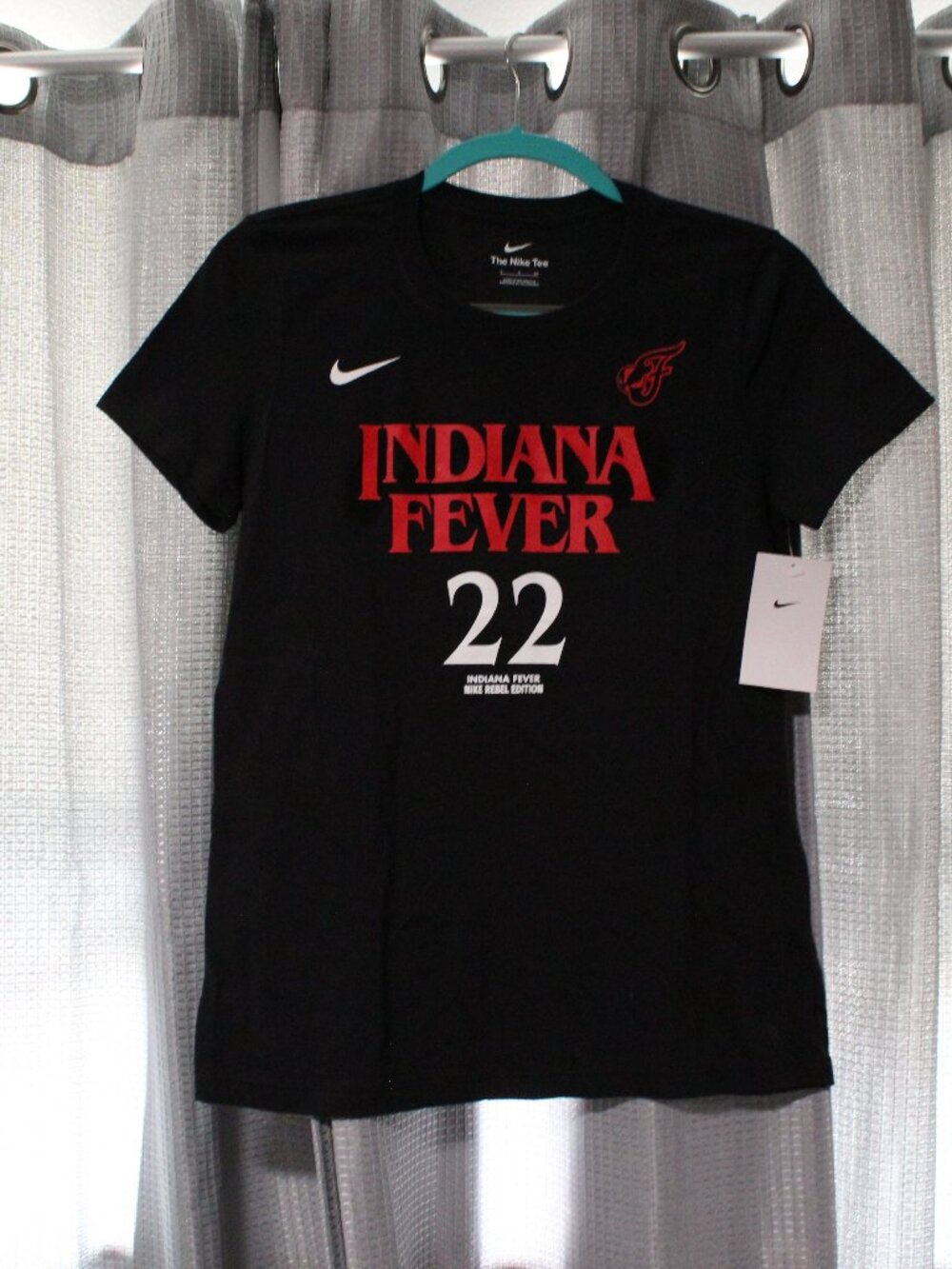 NWT Nike Women's Indiana Fever Caitlin Clark #22 Rebel T-Shirt Black Size Small